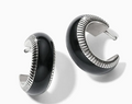 Interlok Noir Black Small Hoop Earrings