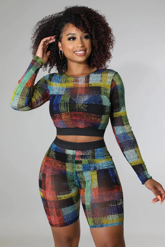 It Gets Better.....Plaid Crop Bermuda Short Set Good Time USA