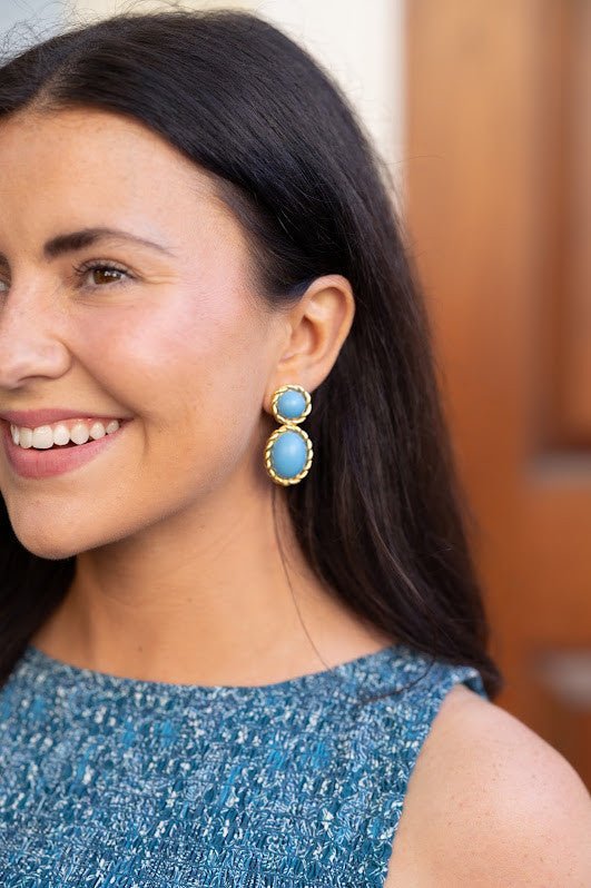 Lisi Lerch - Jackie Earring in Turquoise & 18k Gold Plated - Belle of the Ball Collection - Turquoise
