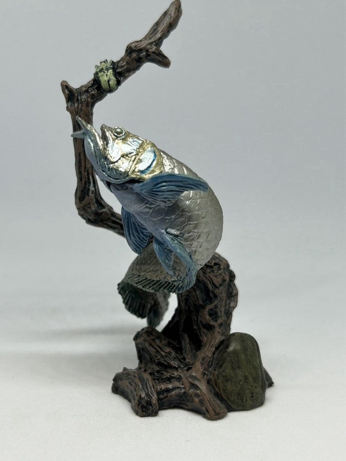 Japan Silver Arowana Ancient fish hunting pvc mini figurine figure model