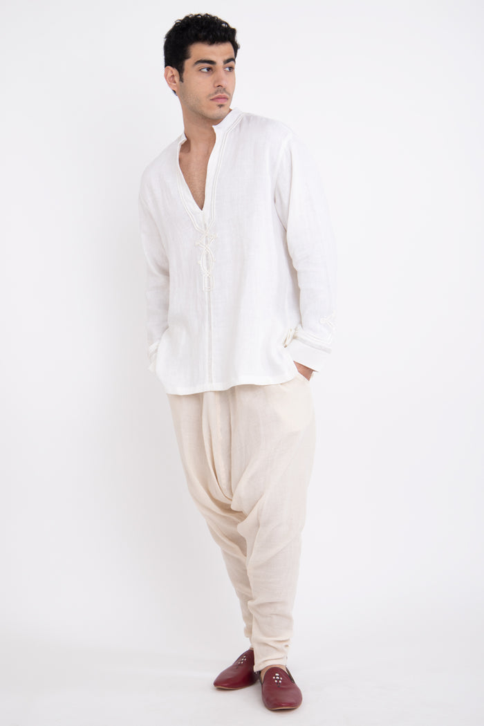 Jerusalem Linen White Shirt