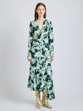 Joelle Skirt in Printed Silk Viscose - Green Multi