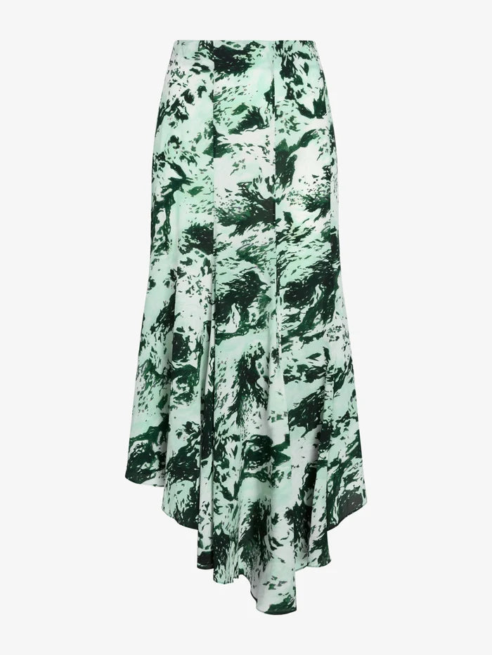 Joelle Skirt in Printed Silk Viscose - Green Multi