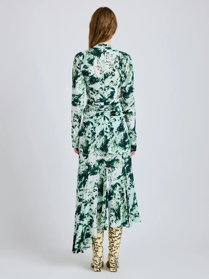 Joelle Skirt in Printed Silk Viscose - Green Multi