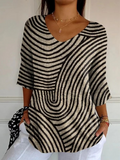 Judith™ | Retro Geometric Round-Line Art Pullover