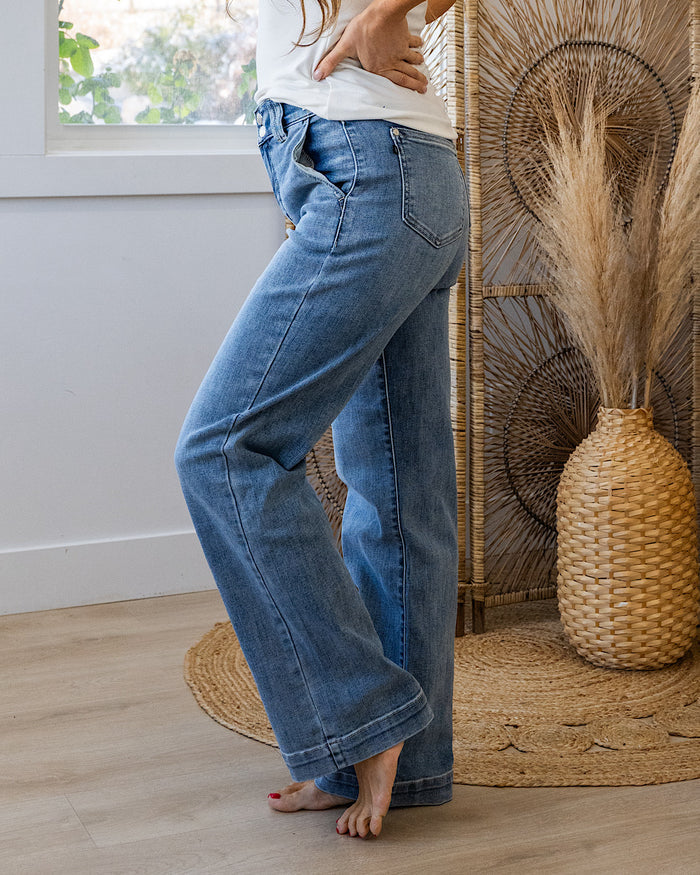 Judy Blue Little Too Late Wide Leg Trouser Jeans Judy Blue