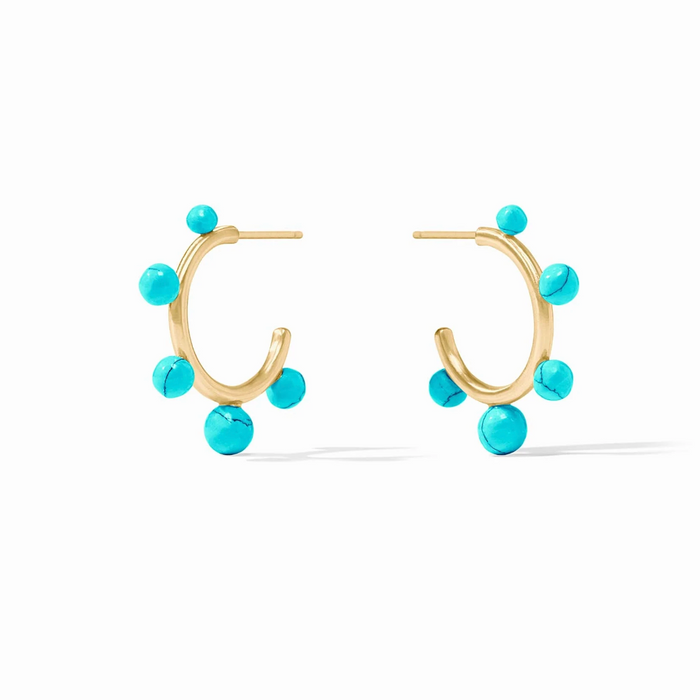 Julie Vos Hydra Stone Hoop - Turquiose Blue