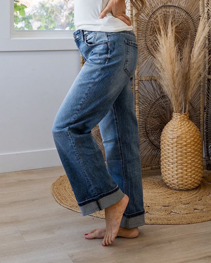 KanCan Janie Roll Hem Straight Jeans KanCan