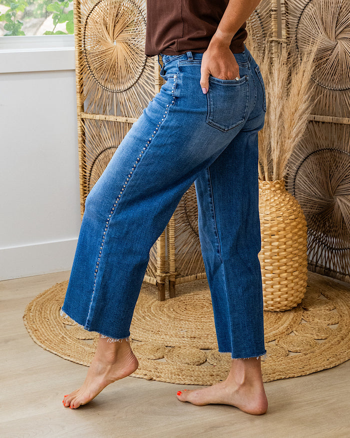 KanCan Raelynn Studded Wide Leg Jeans FINAL SALE KanCan