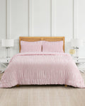 Kara Pinstripe Pink Comforter Set