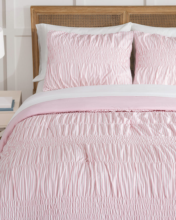 Kara Pinstripe Pink Comforter Set