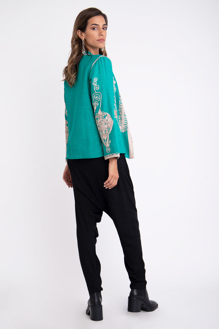 Kawas Silk Aqua Jacket