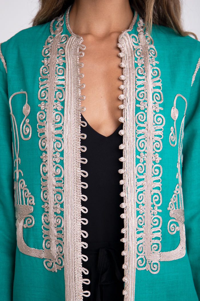 Kawas Silk Aqua Jacket