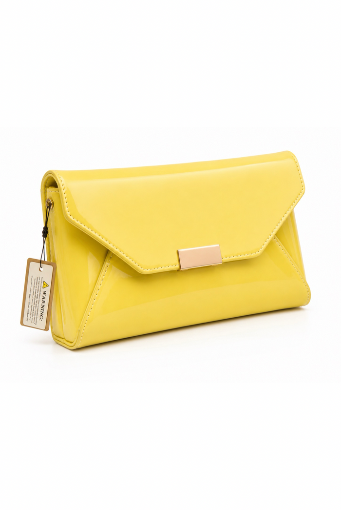 Kennedy - Flat Front Flap Patent Leather Clutch Purse
