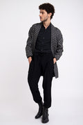 Khaled Cotton Geometric Black Jacket