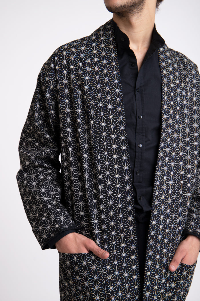 Khaled Cotton Geometric Black Jacket
