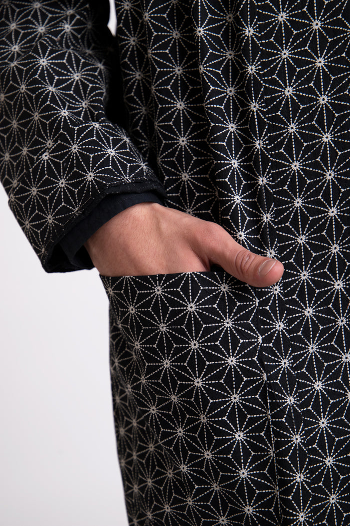 Khaled Cotton Geometric Black Jacket