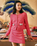 Kimia Boucle Jacket - Cranberry Red Fiesta Boucle