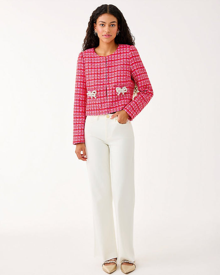 Kimia Boucle Jacket - Cranberry Red Fiesta Boucle