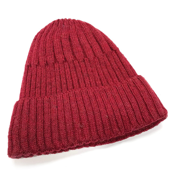 Knit Style Beanie Hat Red