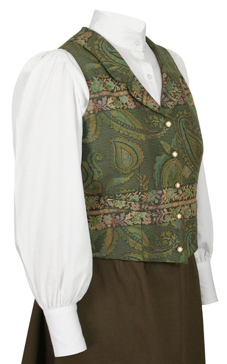 Cypress Vest - Olive Paisley