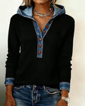 Laluna® | Casual Hoodie with Contrast Color Embroidery