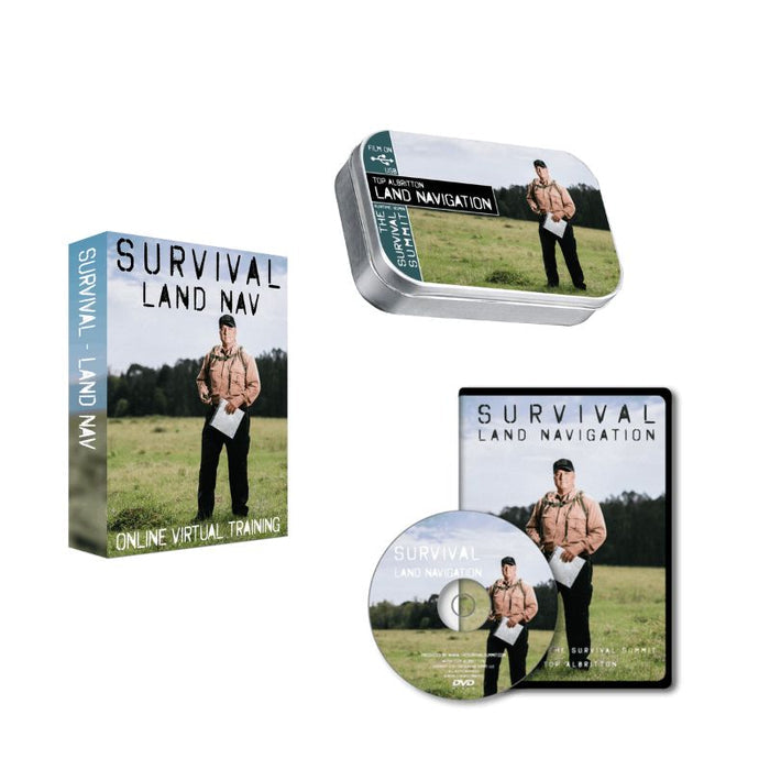 Land Navigation DVD or USB showing man with map in field, featuring custom kit builds and expert service A Way Through the Wilderness