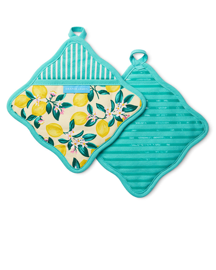 Lemon Blossom Pot Holder Set