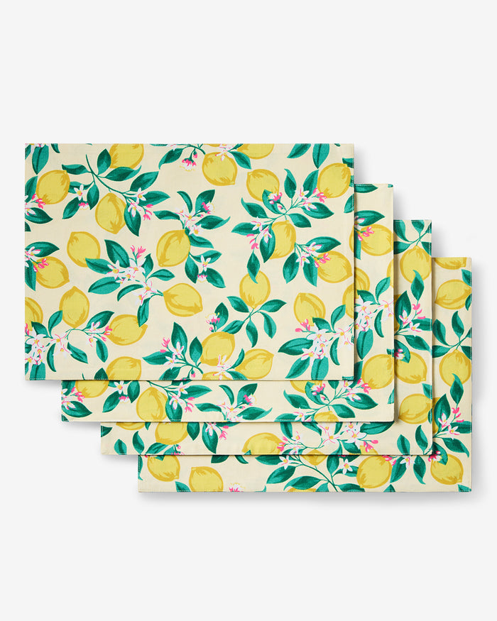 Lemon Blossom Reversible Placemat Set