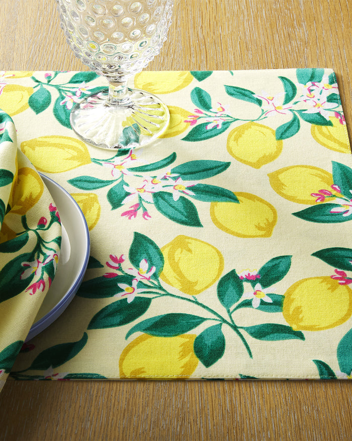 Lemon Blossom Reversible Placemat Set