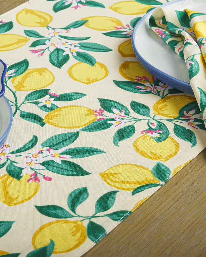 Lemon Blossom Reversible Table Runner