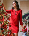 Leyland Shift Dress - Cranberry Red