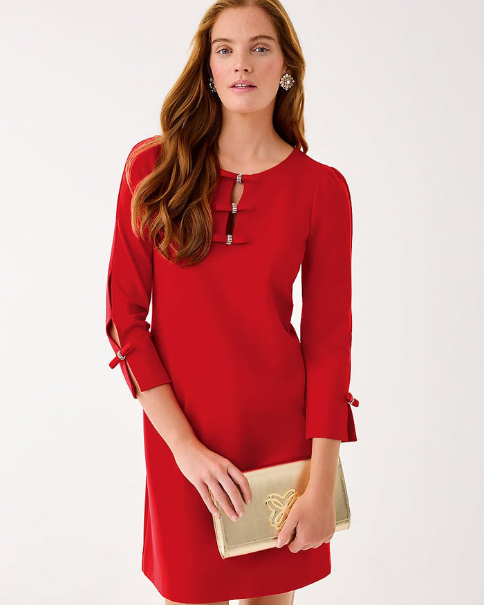Leyland Shift Dress - Cranberry Red