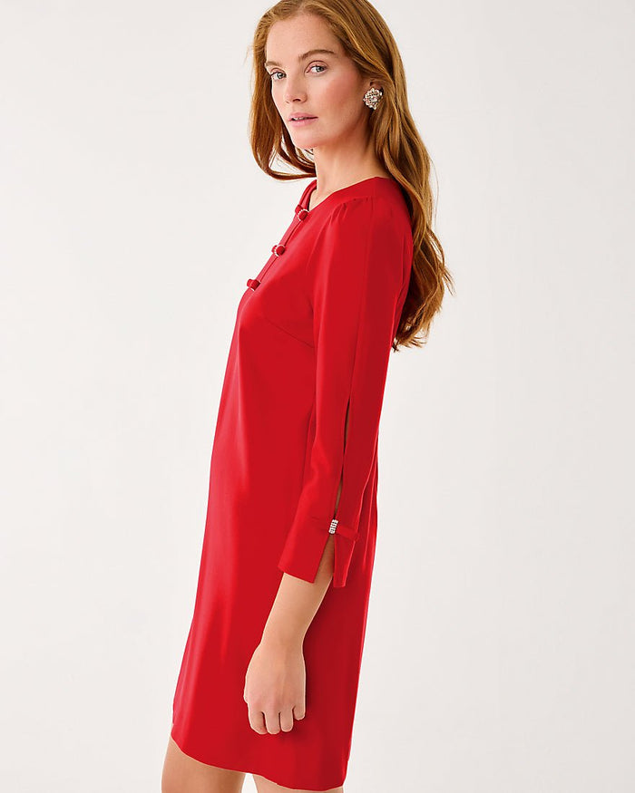 Leyland Shift Dress - Cranberry Red