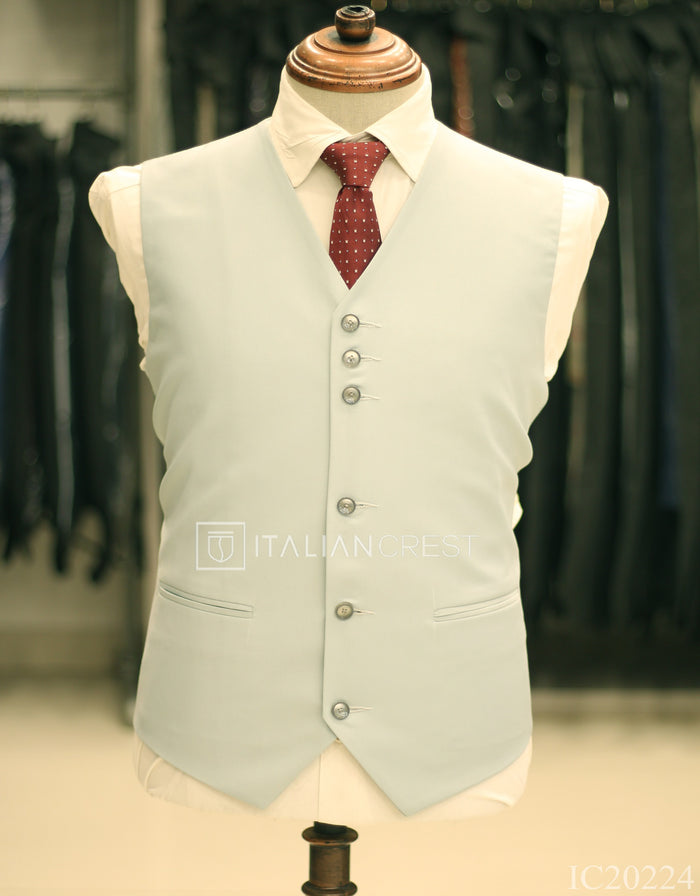 Light Grey 3-Piece Notch Lapel Suit