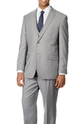 Light Grey 3 Piece Slim Fit Suit with Vest
