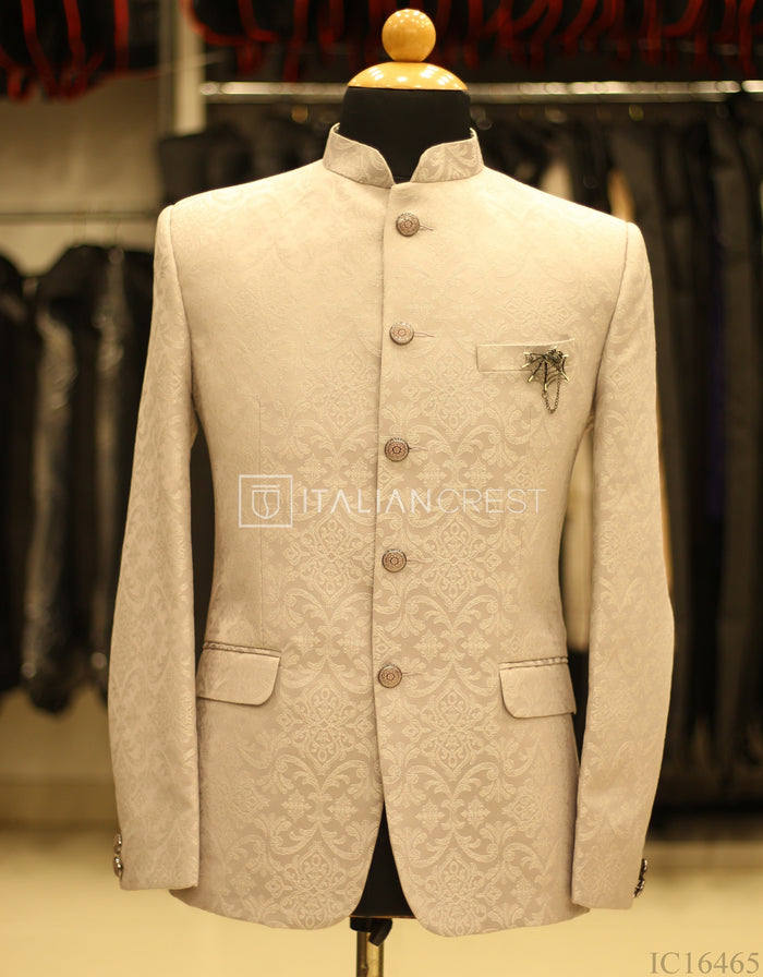 Light Purple Jacquard Jodhpuri Suit