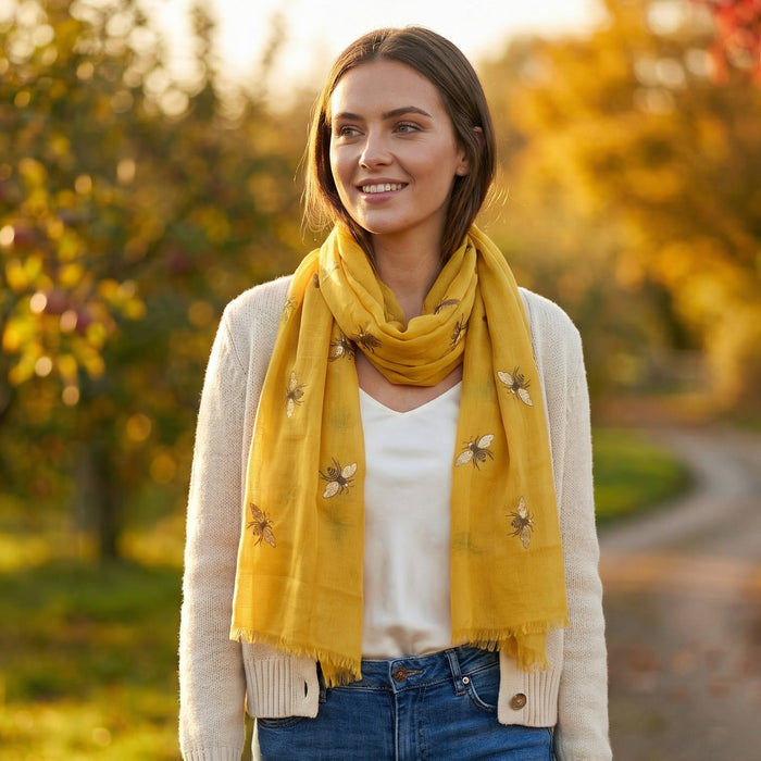 Lightweight Glitter Bee Scarf
