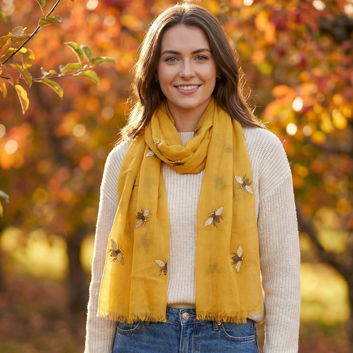 Lightweight Glitter Bee Scarf