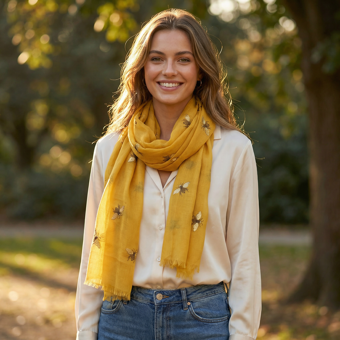 Lightweight Glitter Bee Scarf