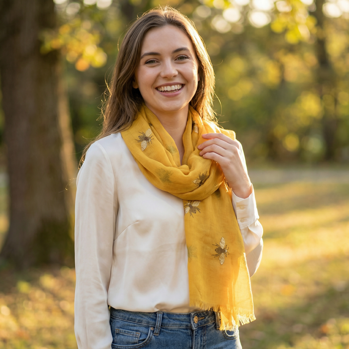 Lightweight Glitter Bee Scarf