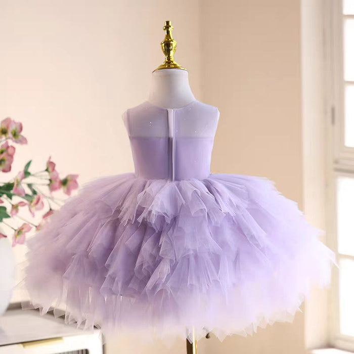Lilac Lace  Flower Girl Dress for Princess Party Birthday J542