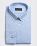 Lilburn Oxford Cotton Button-Down Single Cuff Shirt Blue