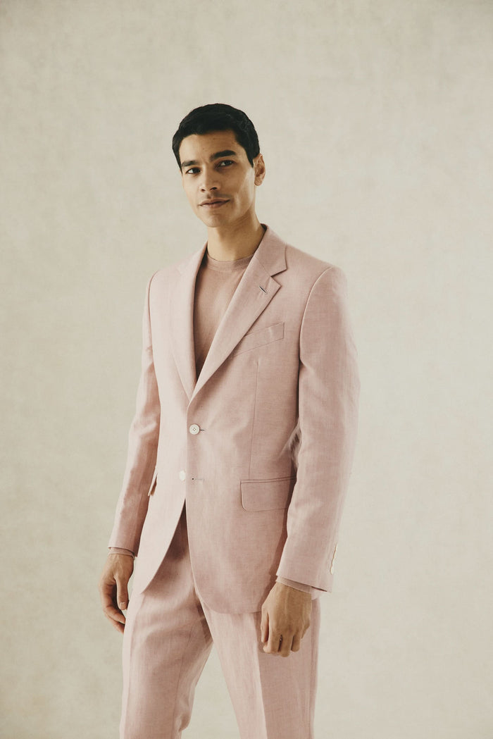 Lockyer Wool Linen Suit Jacket Pink