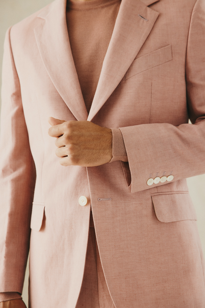 Lockyer Wool Linen Suit Jacket Pink