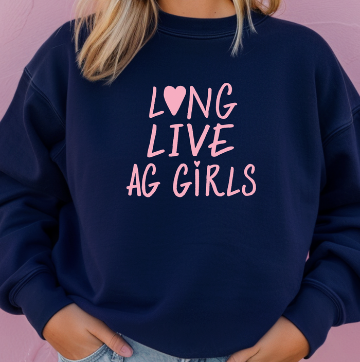 Long Live Ag Girls Pink– Crewneck