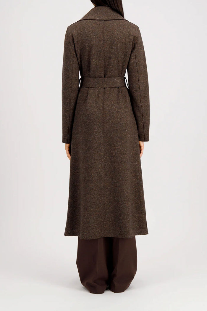 Long Maxi Coat Donegal - Dark Brown