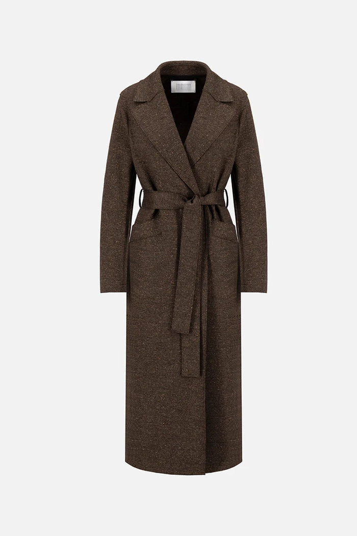 Long Maxi Coat Donegal - Dark Brown