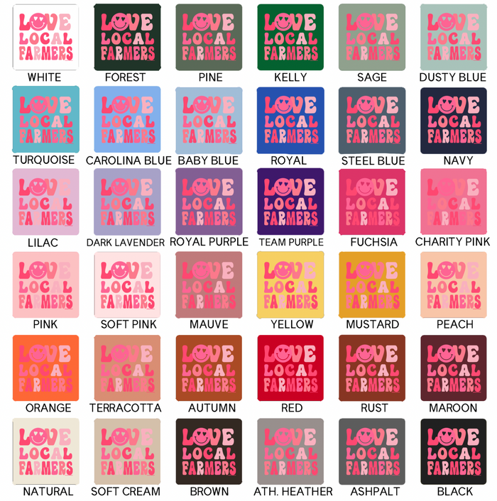 Love Local Farmers Smiley- Bella Canvas T-Shirt