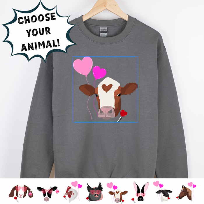 LOVE STRUCK ANIMALS - CHOOSE YOUR ANIMAL – Crewneck